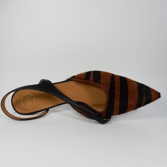 ATP ATELIER Riano Asymmetrical Slingback Pumps 40 10 Animal Calf Hair NEW $590 - Picture 13 of 16